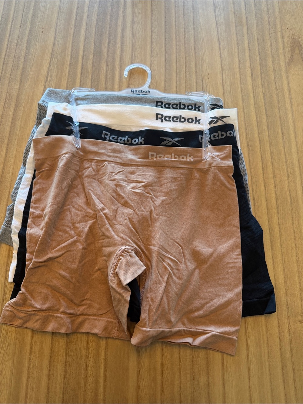 NWOT Reebok women’s 4-Pack shapewear  — Tan, Black, White, Gray